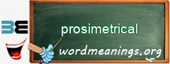 WordMeaning blackboard for prosimetrical